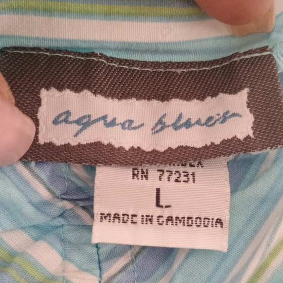 Aqua Blues Striped Sleeveless Dress - Picture 2 of 3